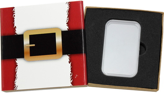 SilverTowne Natural Kraft Paper Gift Box with Santa Belly/Buckle Box Sleeve